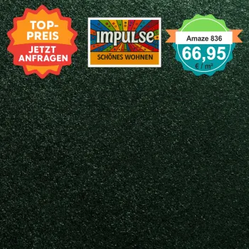 JAB Amaze – quadratische Draufsicht Velours-Teppichboden in fraise mit Preisaufdruck